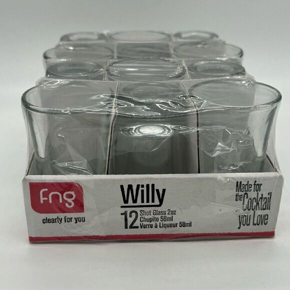 Willy New Case 12 2 oz Shot Glasses - Picture 1 of 5